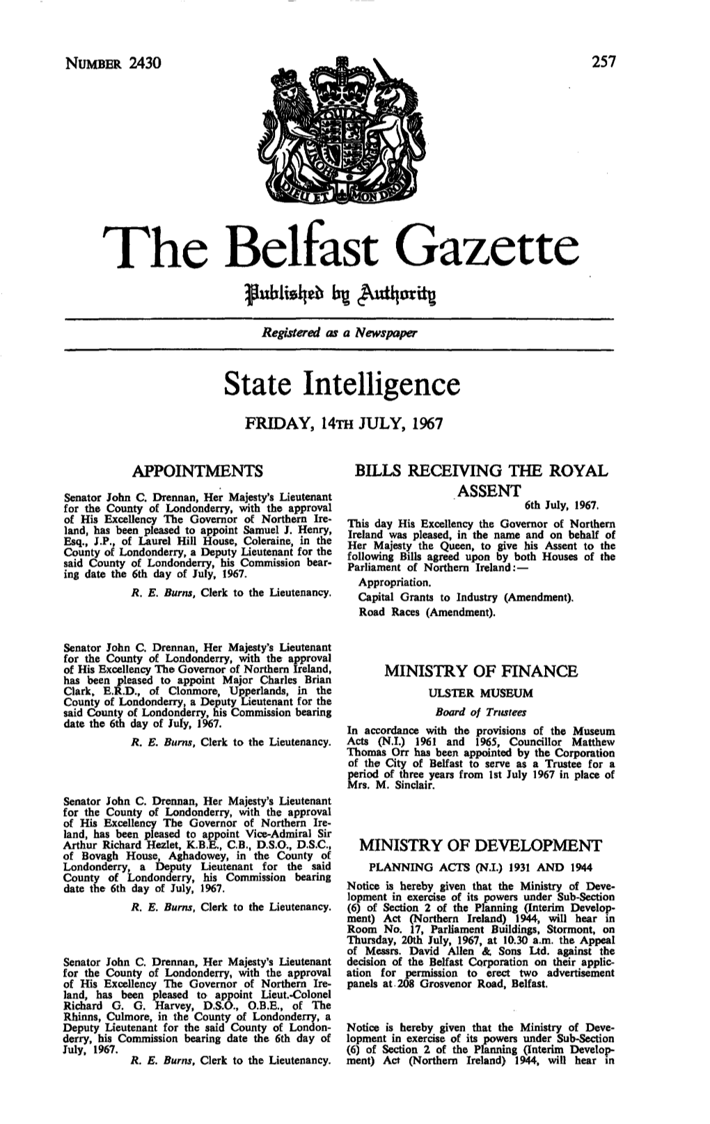 The Belfast Gazette