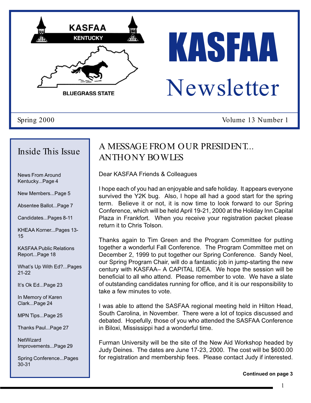 Spring Newsletter