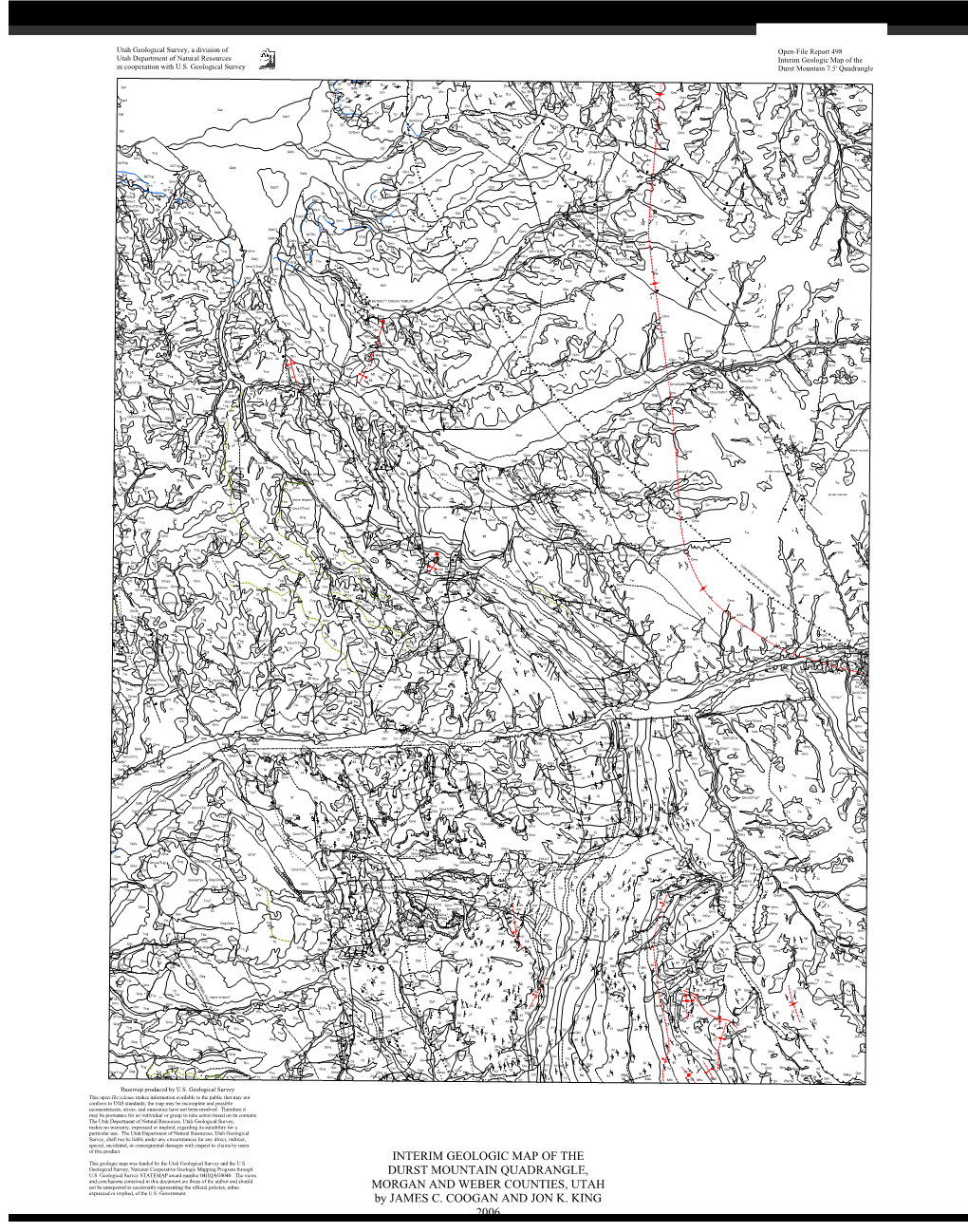Interim Geologic Map of the Durst Mountain Quadrangle, Morgan and Weber Counties, Utah