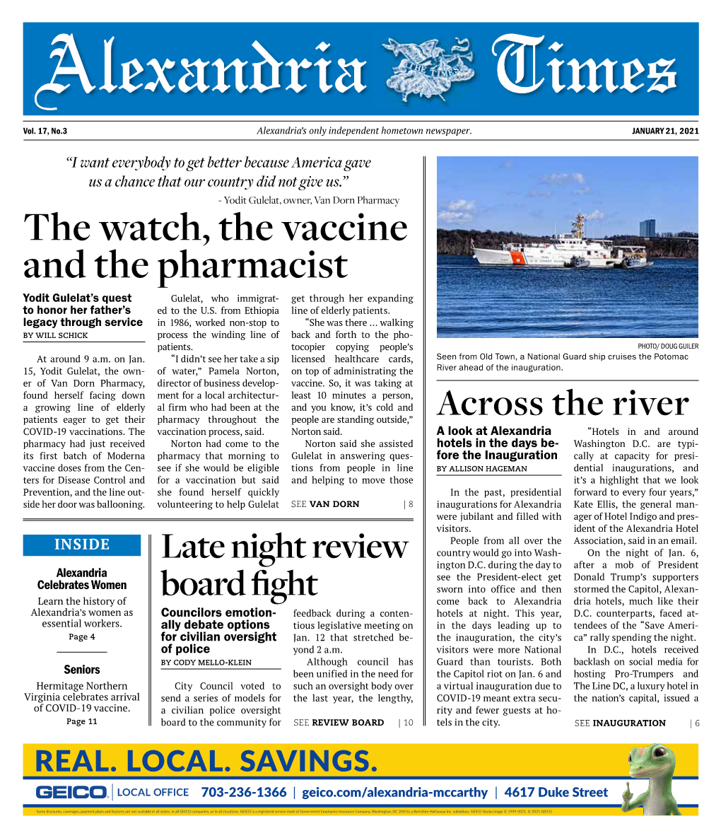 The Watch, the Vaccine and the Pharmacist Yodit Gulelat’S Quest Gulelat, Who Immigrat- Get Through Her Expanding to Honor Her Father’S Ed to the U.S