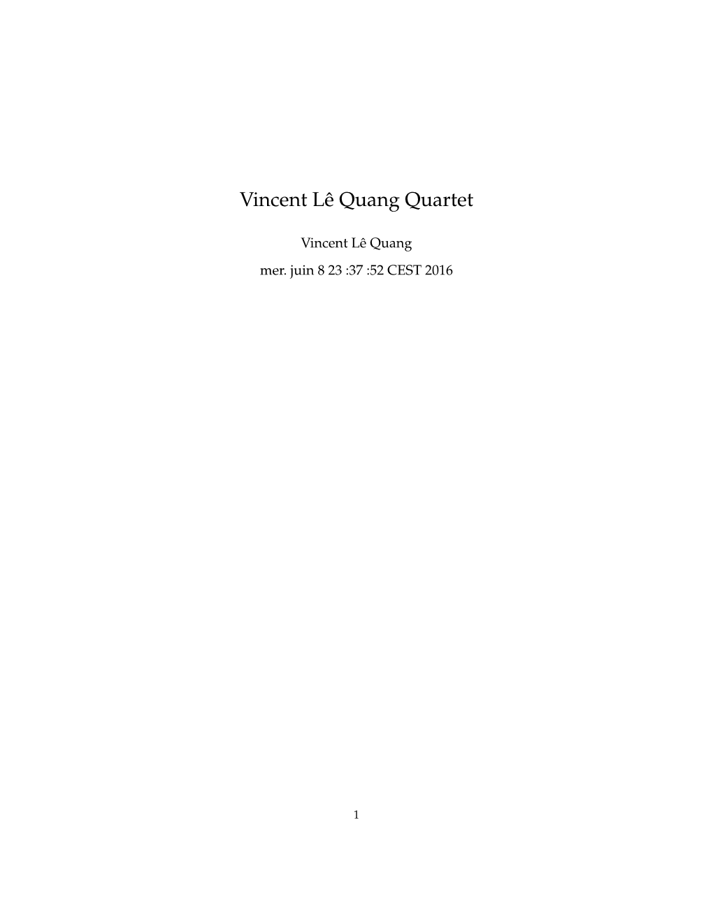 Vincent Lê Quang Quartet