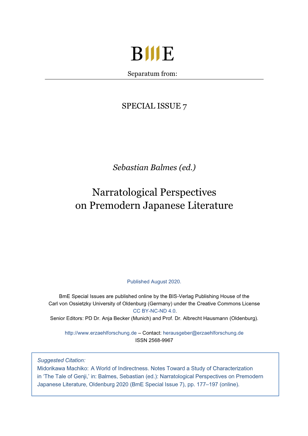 Midorikawa: a World of Indirectness Konomu 秋好 (‘She Who Loves the Autumn’), the Term Adopted Here