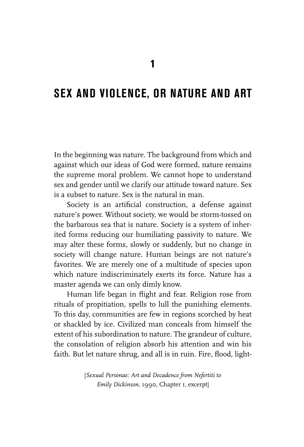 Sex and Violence, Or Nature and Art