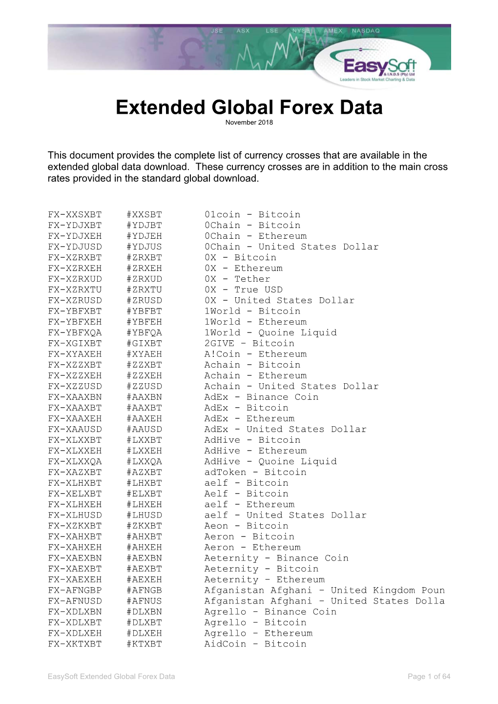 Extended Global Forex Data November 2018