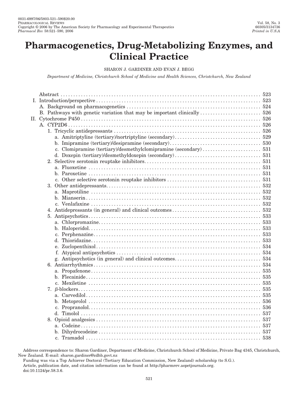 Pharmacogenetics, Drug-Metabolizing Enzymes, and Clinical Practice