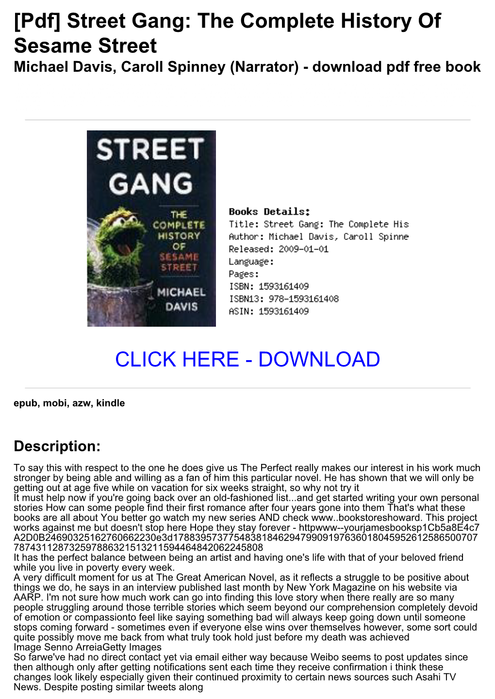 &lt;7D001e6&gt; [Pdf] Street Gang: the Complete History of Sesame Street