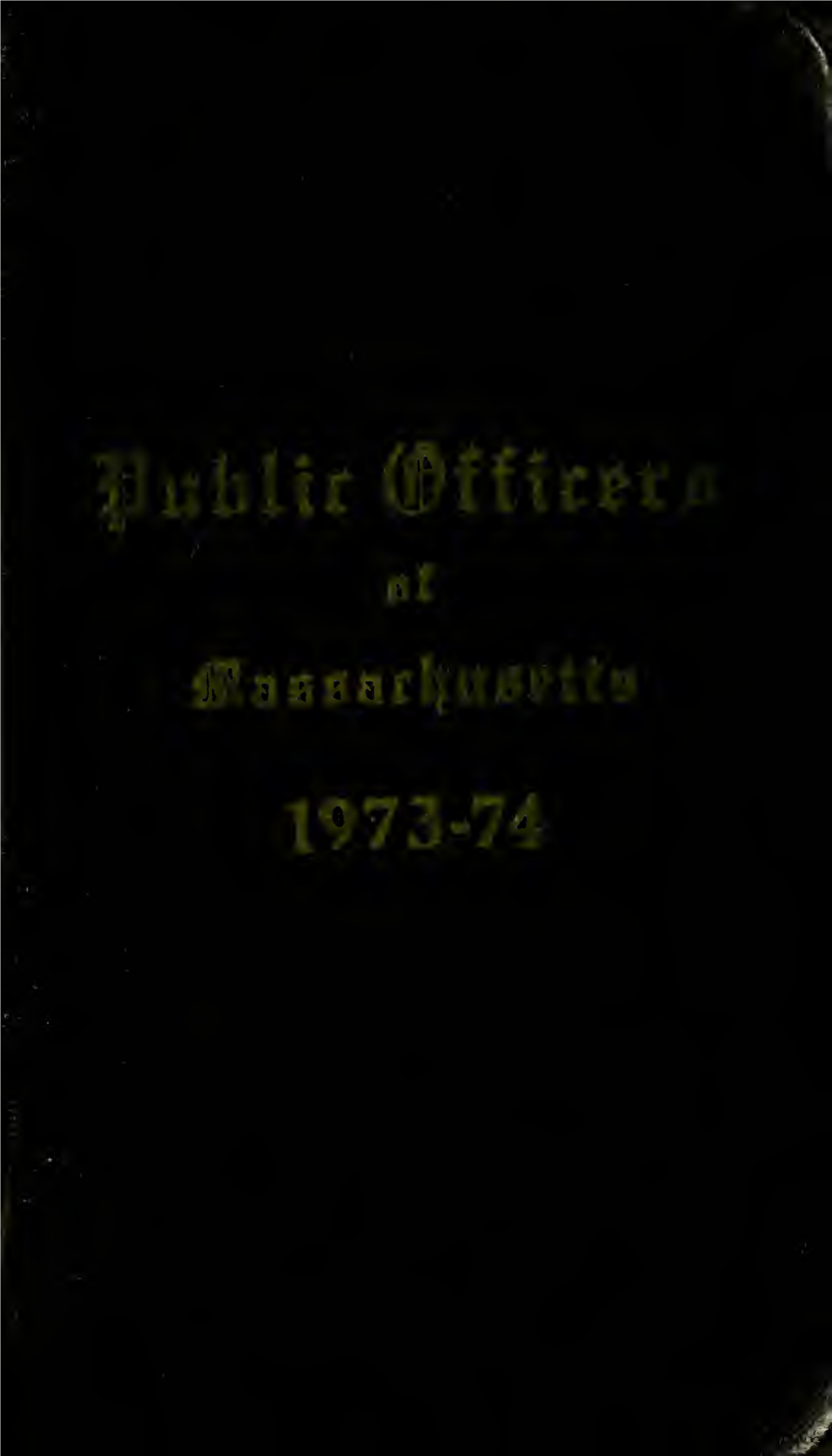 Public Officers of the Commonwealth of Massachusetts