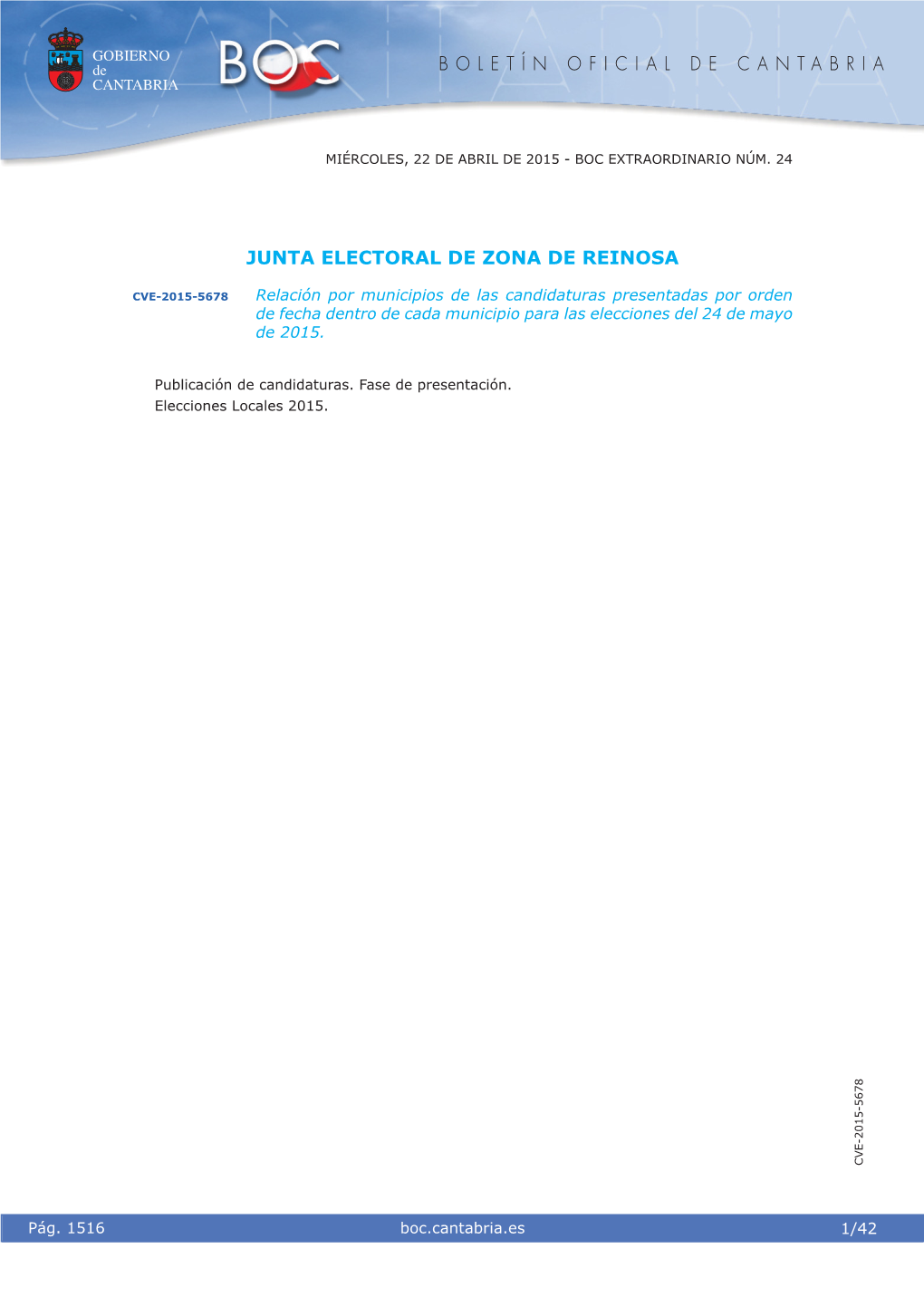 Junta Electoral De Zona De Reinosa