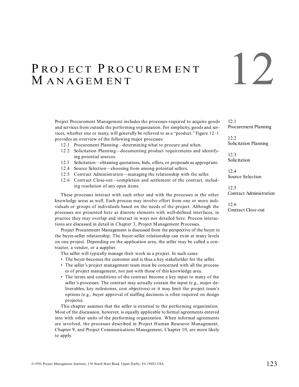 Project Procurement Management 12