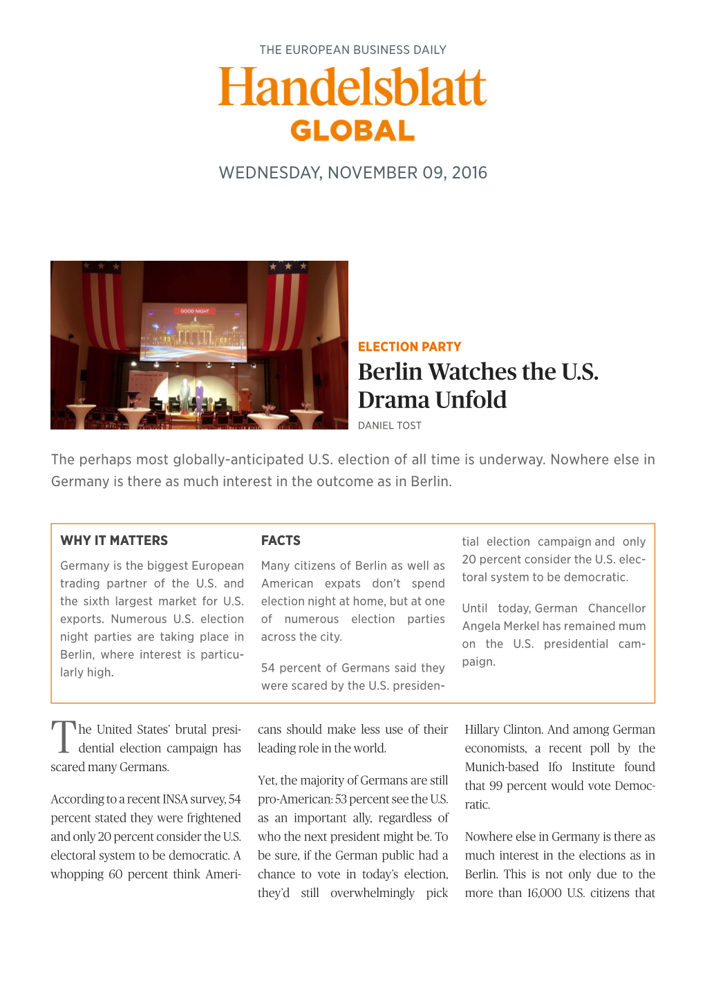 Handelsblatt Global 3 November 09, 2016