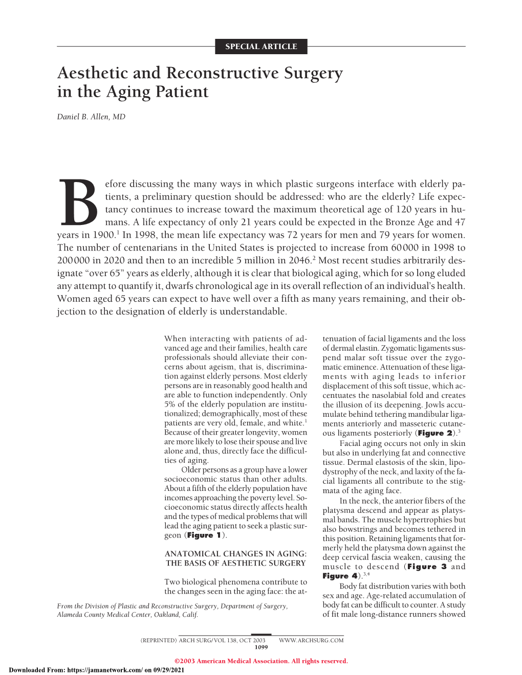 Aesthetic and Reconstructive Surgery in the Aging Patient