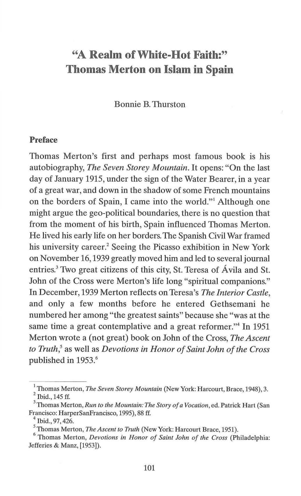 Thomas Merton on Islam in Spain