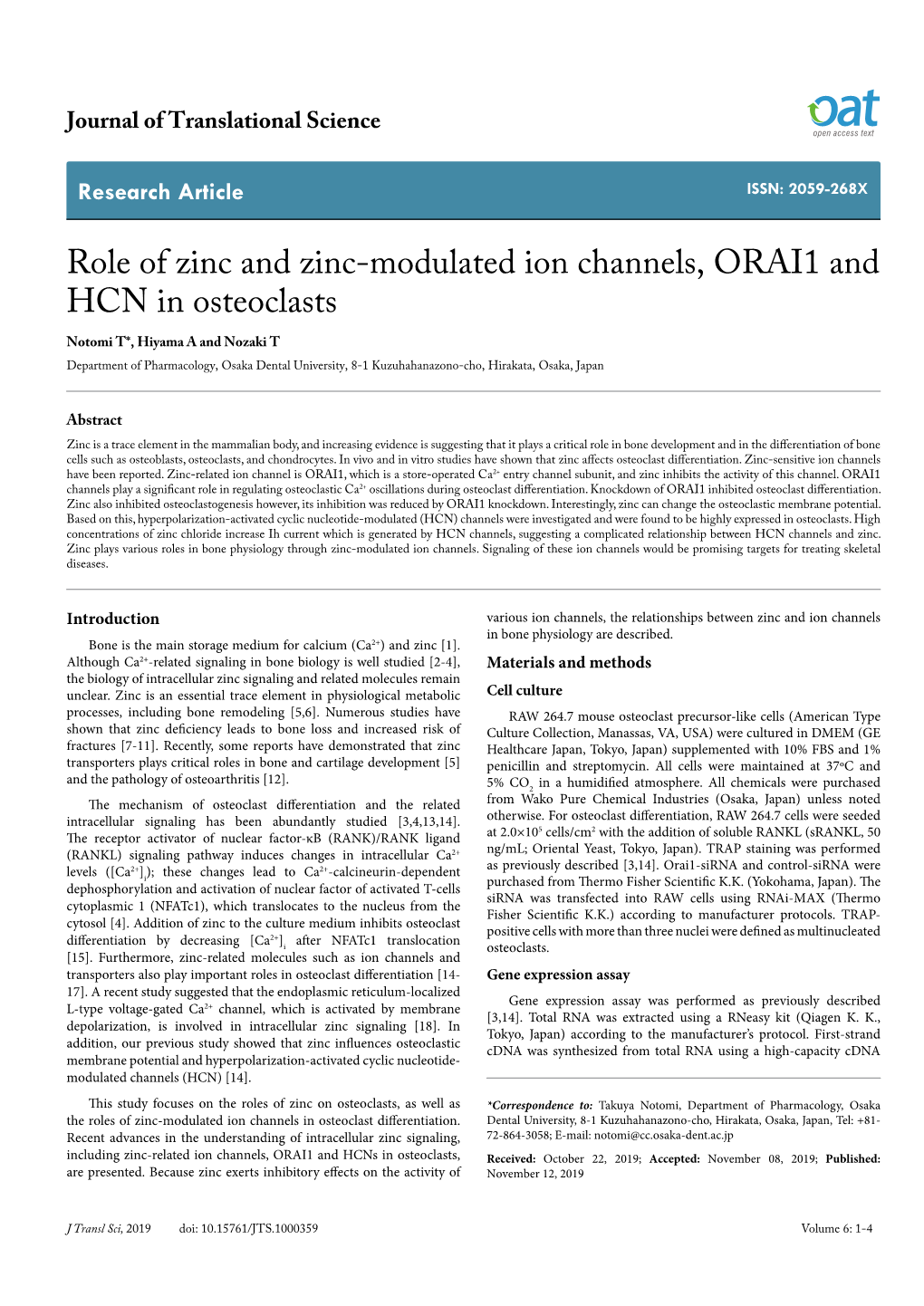 Role of Zinc and Zinc-Modulated Ion Channels, ORAI1 and HCN In