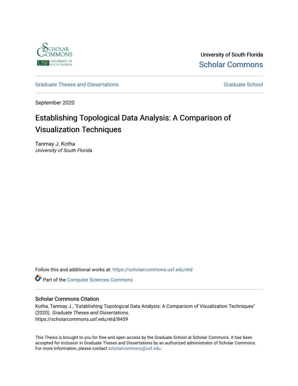 Establishing Topological Data Analysis: a Comparison of Visualization Techniques