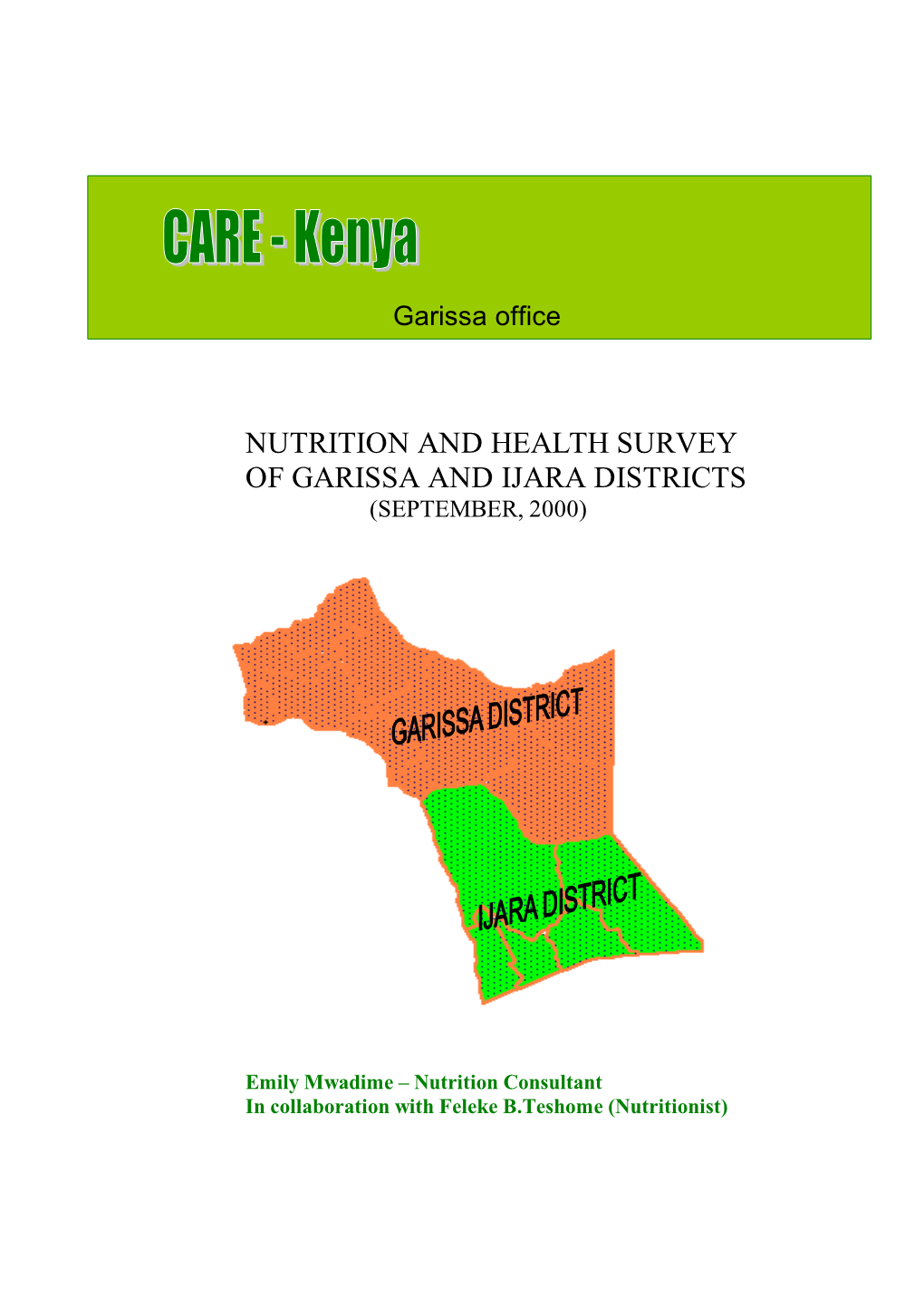 Nutrition and Health Survey of Garissa and Ijara Districts (September, 2000)