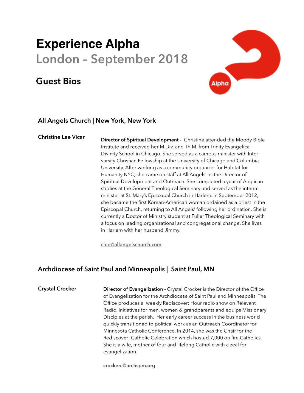 Experience Alpha London – September 2018