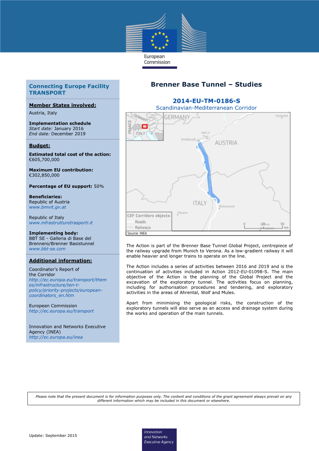 Brenner Base Tunnel – Studies TRANSPORT