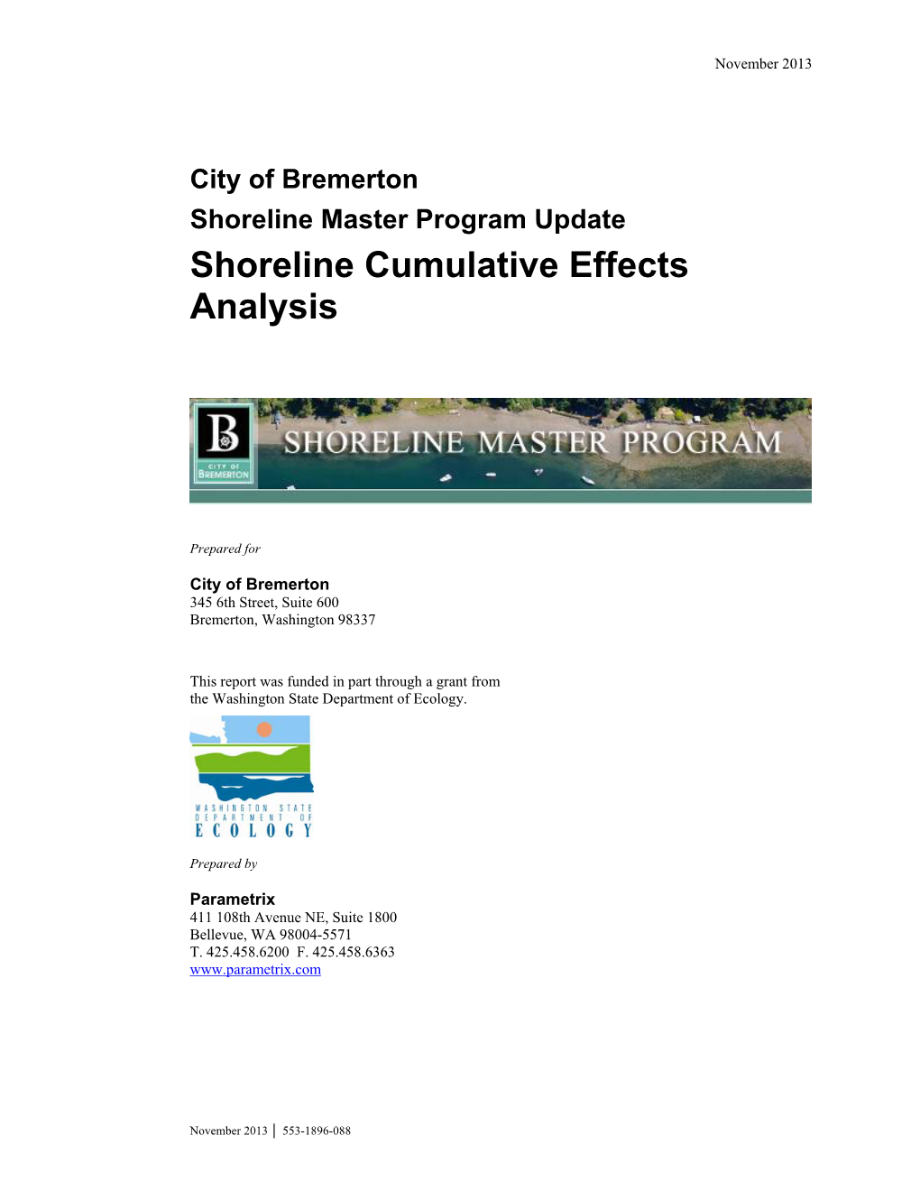 Shoreline Cumulative Effects Analysis