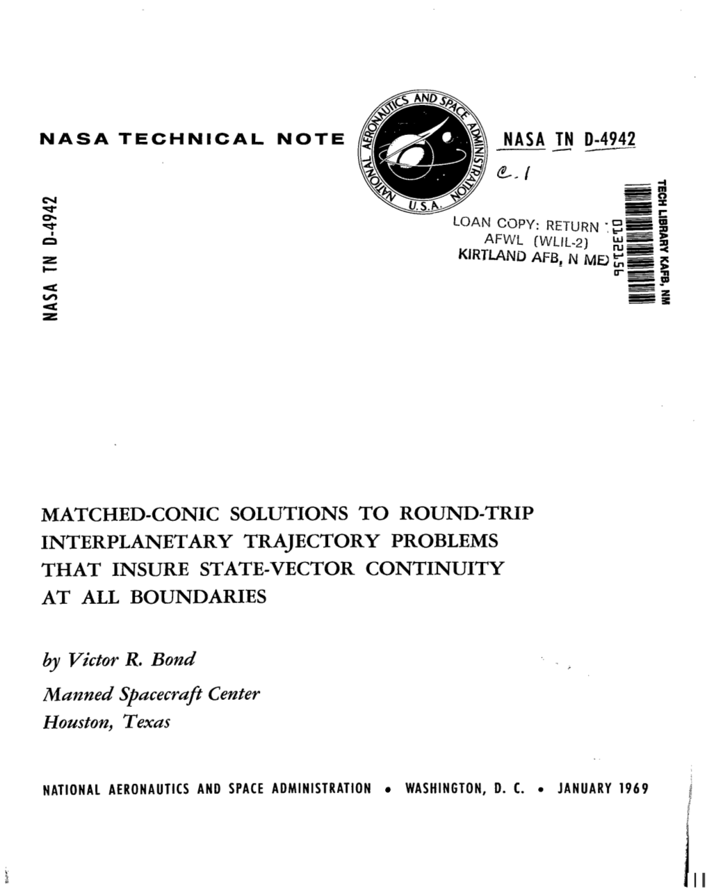 Matched-Conic Solutions to Round-Rip Interplanetary Trajectory Problems