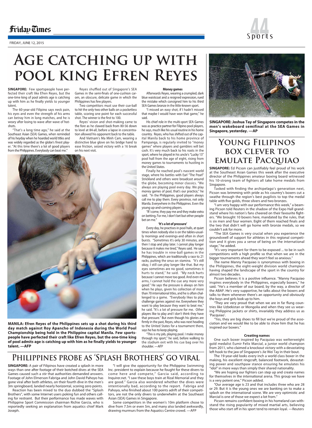 Age Catching up with Pool King Efren Reyes