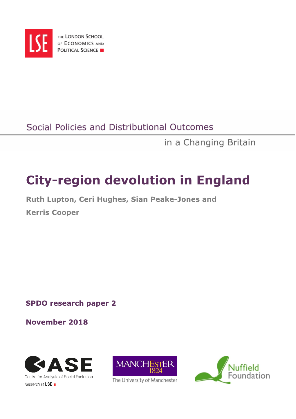 City-Region Devolution in England