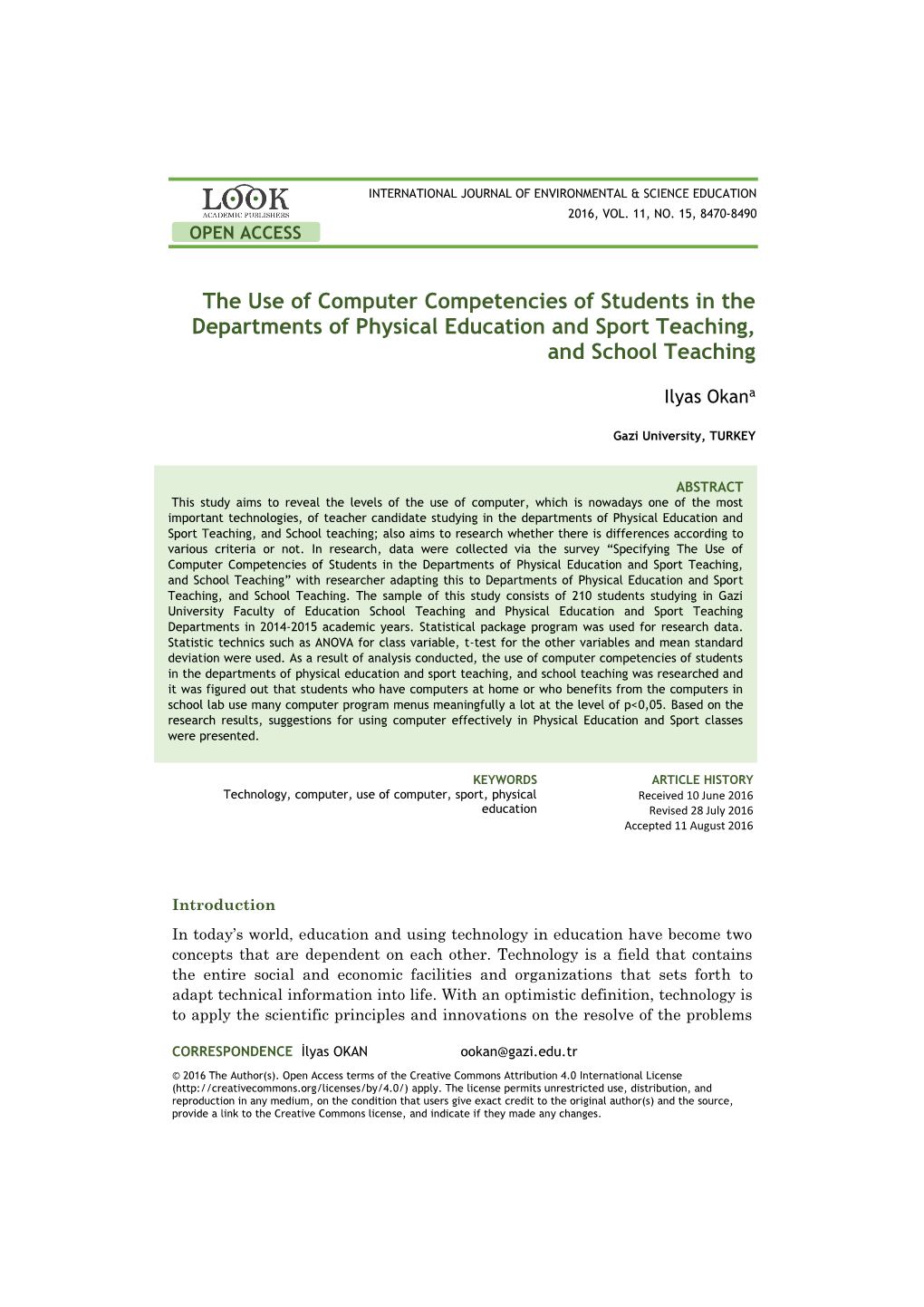 The Use of Computer Competencies of Students in the Departments of Physical Education and Sport Teaching, and School Teaching