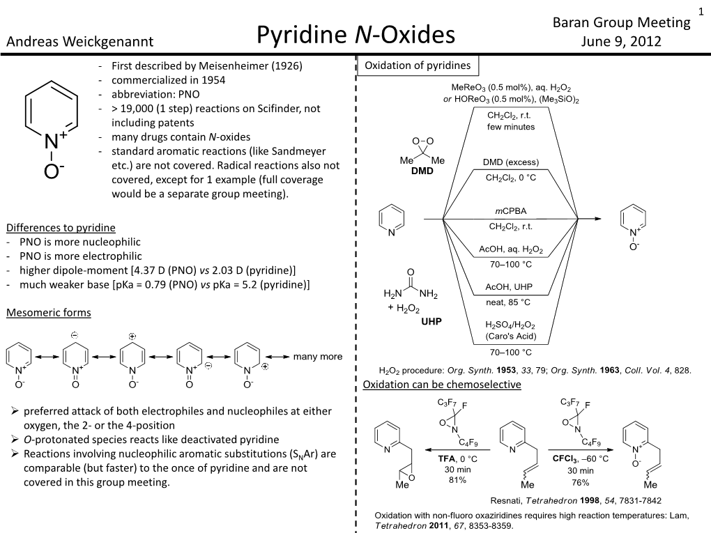 Pyridine N-Oxides