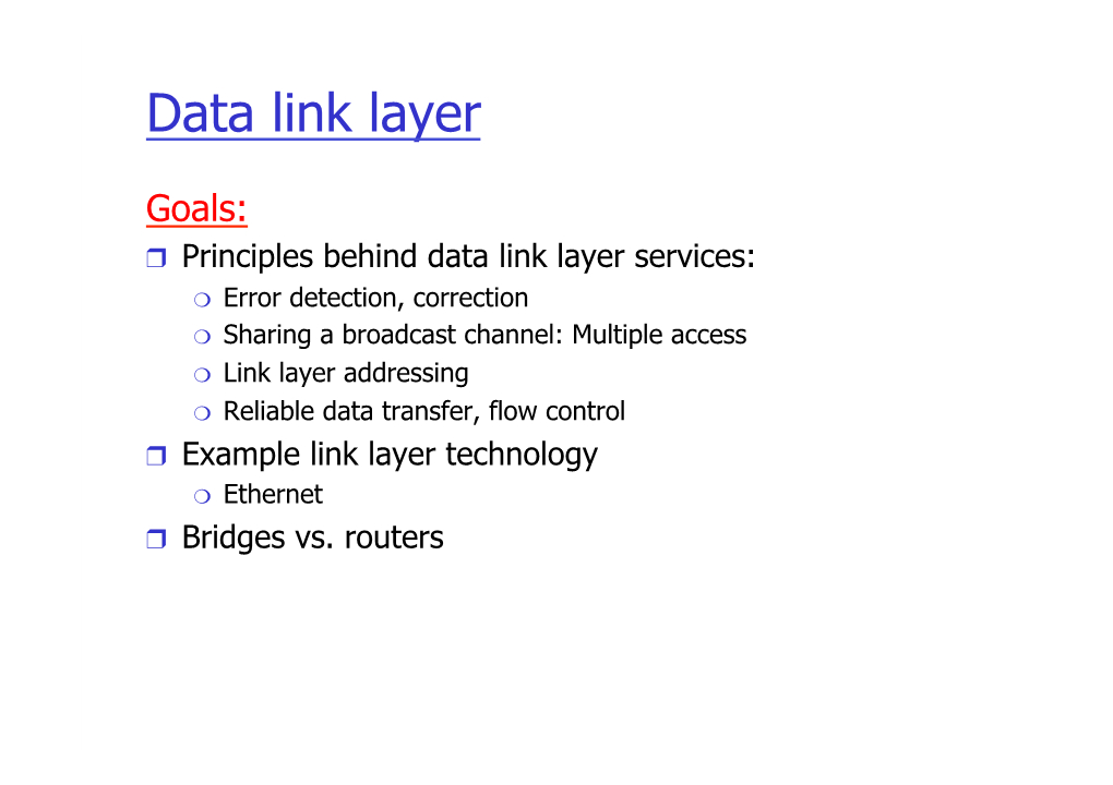 Data Link Layer