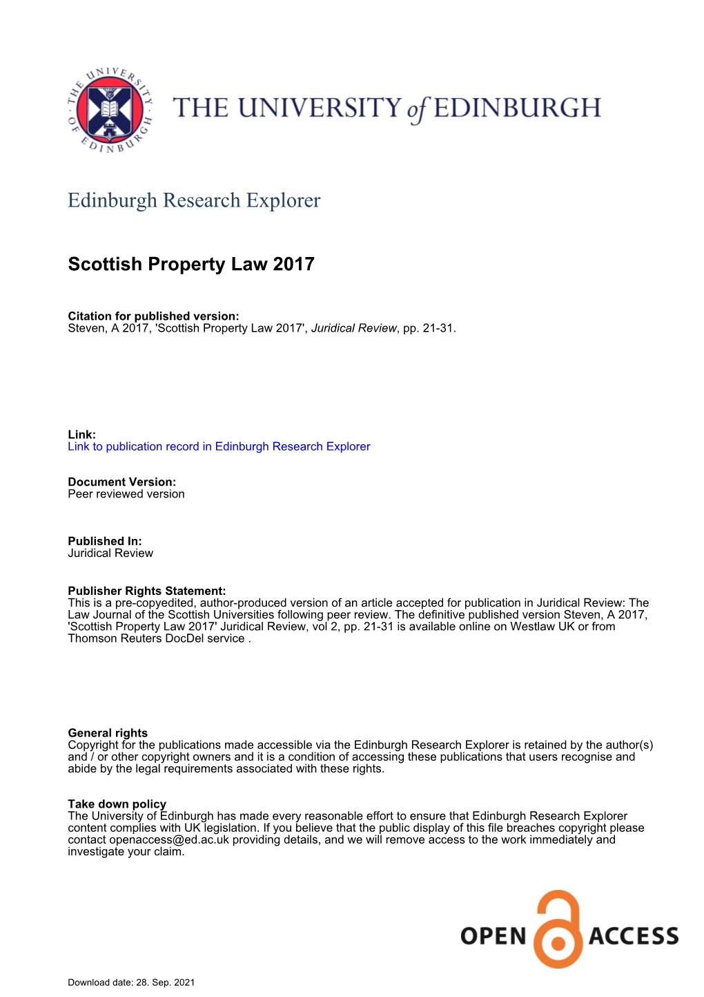 Scottish Property Law 2017