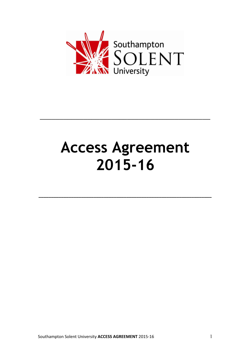 Access Agreement 2015-16