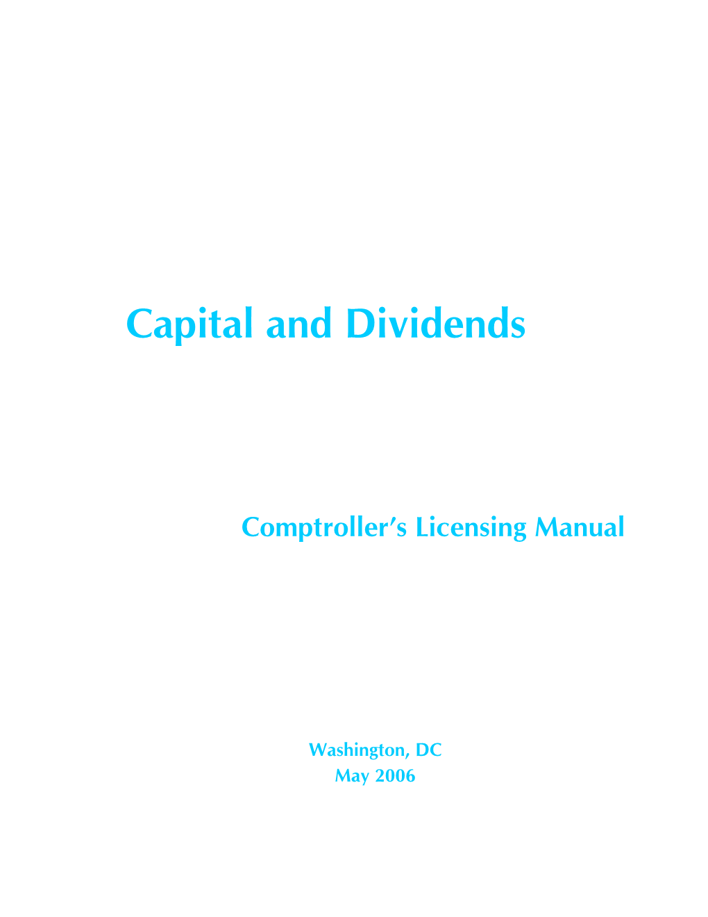 Capital and Dividends