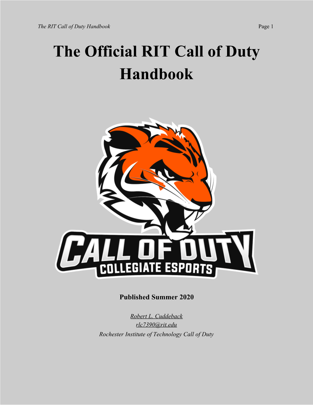 The Official RIT Call of Duty Handbook