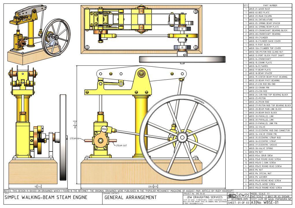 General Arrangement Simple Walking-Beam Steam Engine