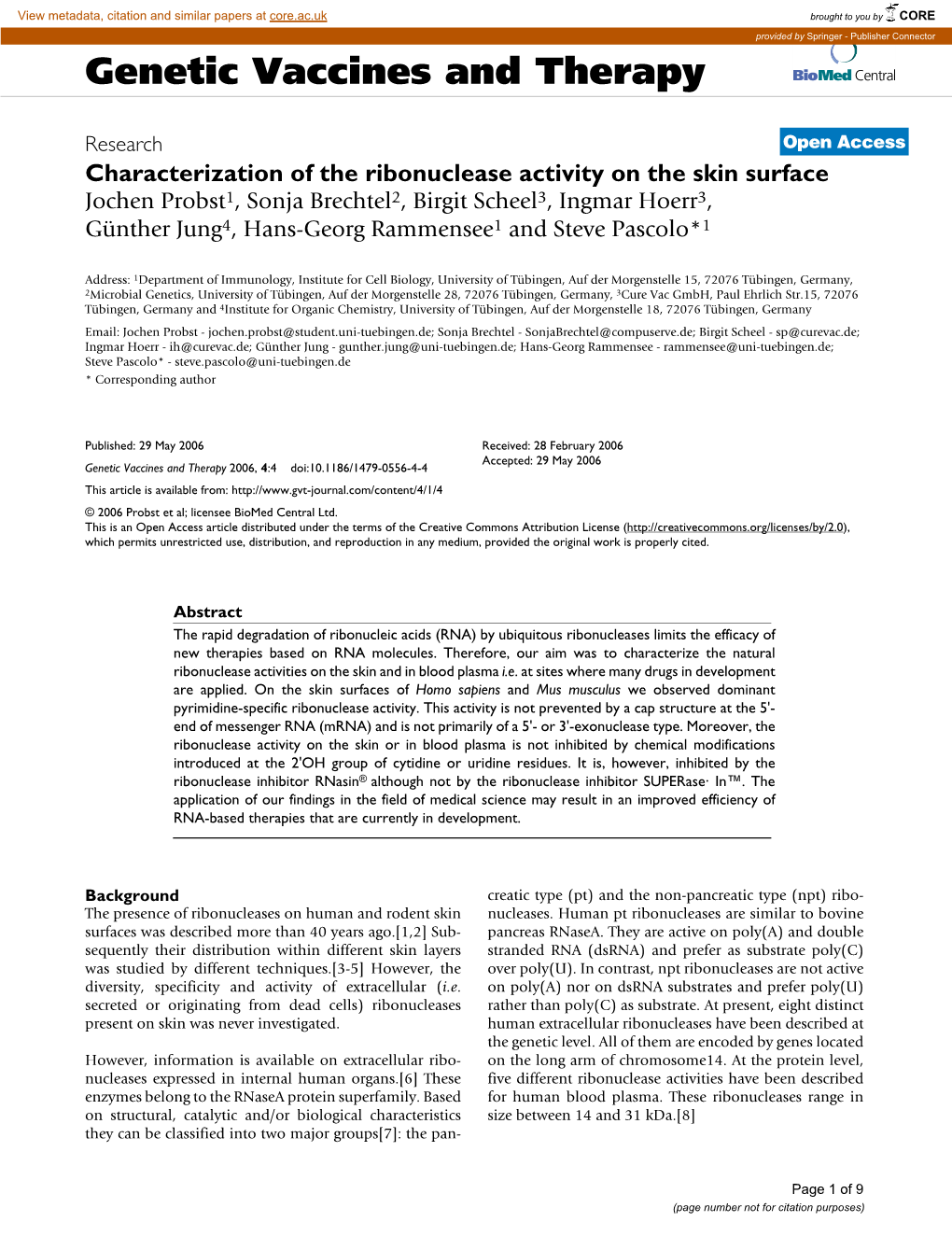 Genetic Vaccines and Therapy Biomed Central