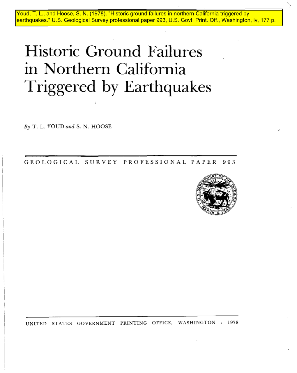 Historic Ground Failures in Northern California Triggered by Earthquakes.