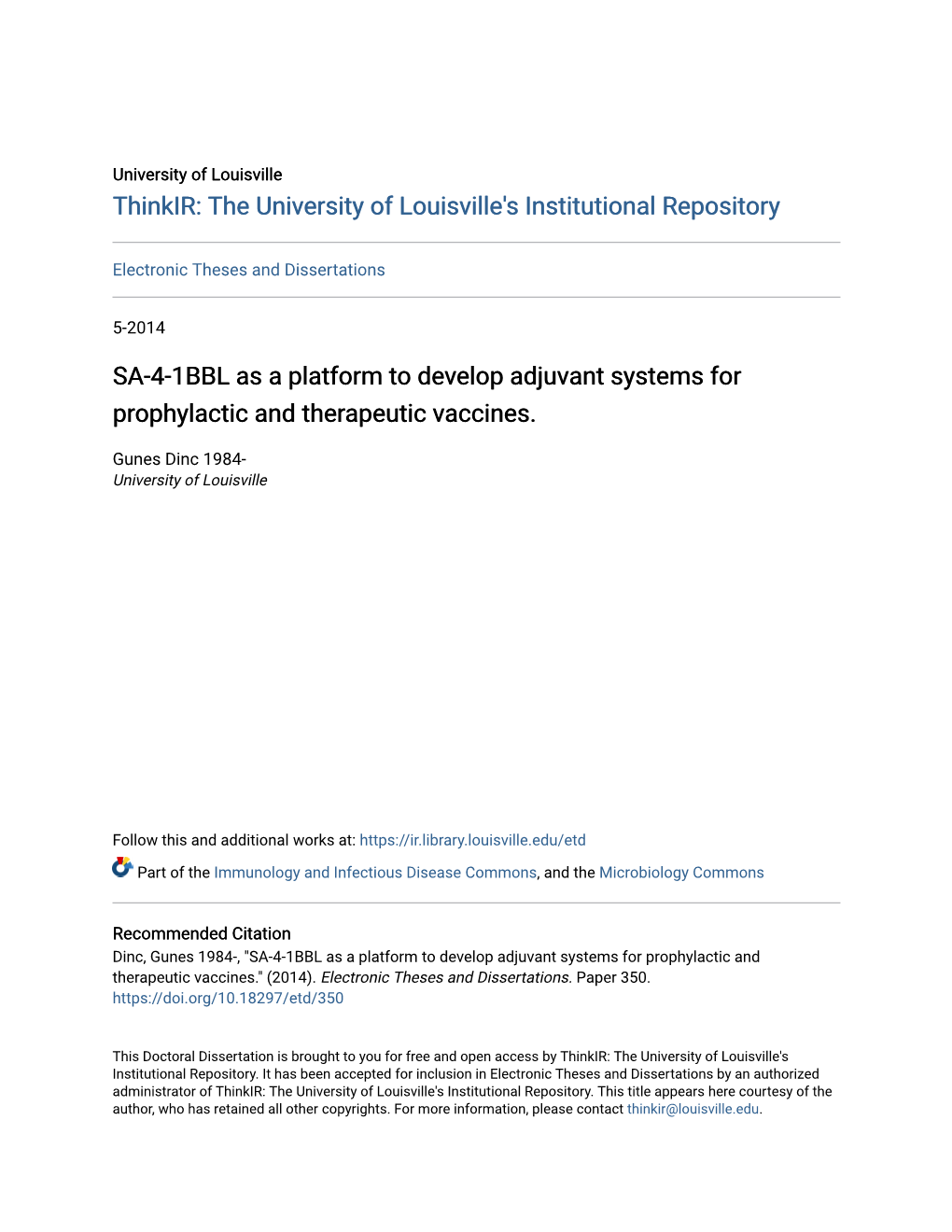 SA-4-1BBL As a Platform to Develop Adjuvant Systems for Prophylactic and Therapeutic Vaccines