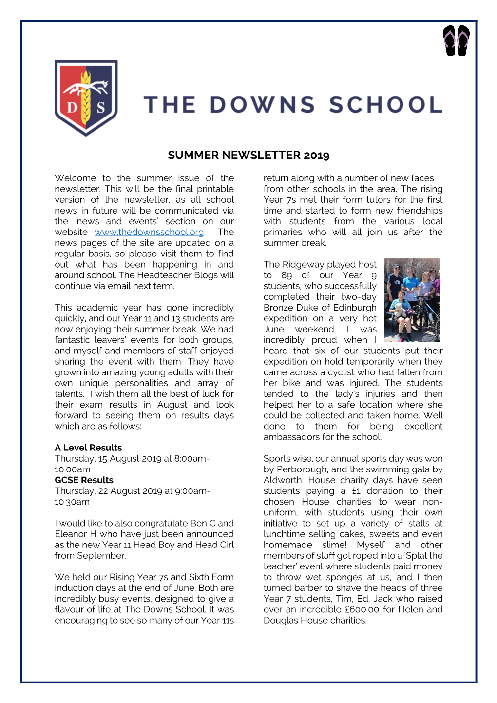 Summer Newsletter 2019