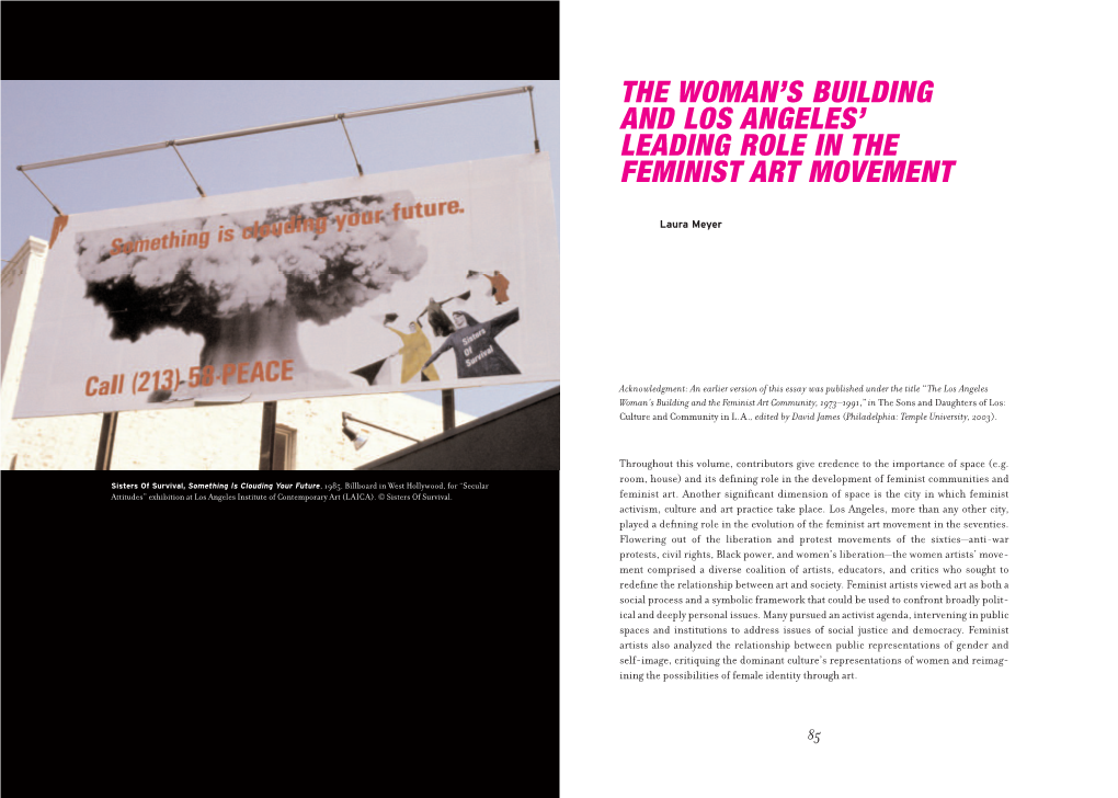 The Woman's Building and Los Angeles' Leading Role in The