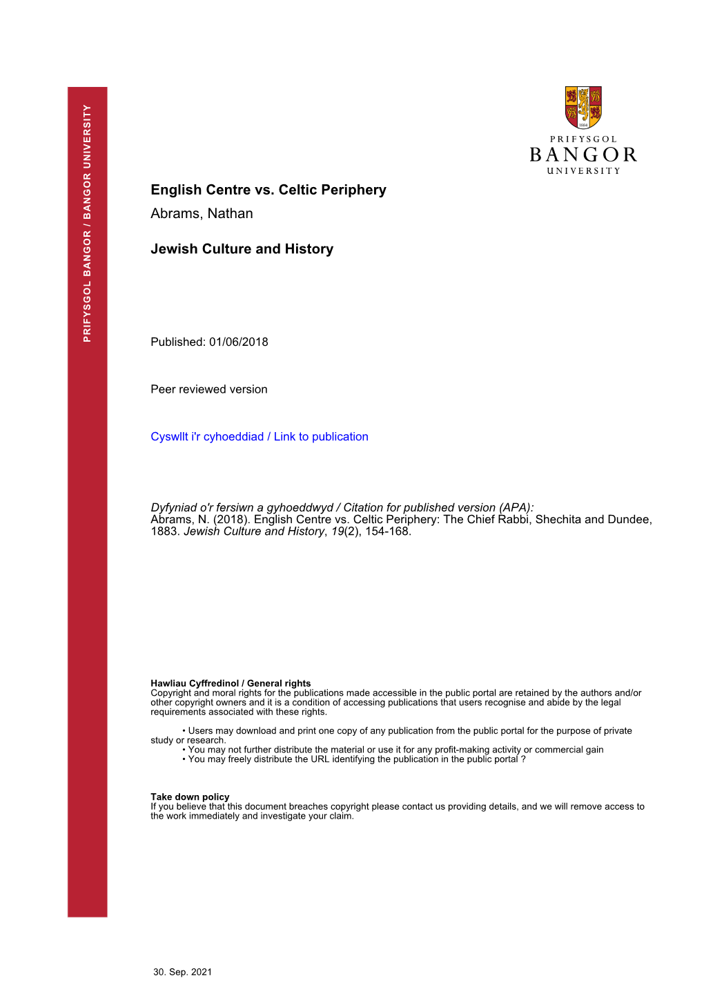 2018 English Centre Vs Celtic Periphery