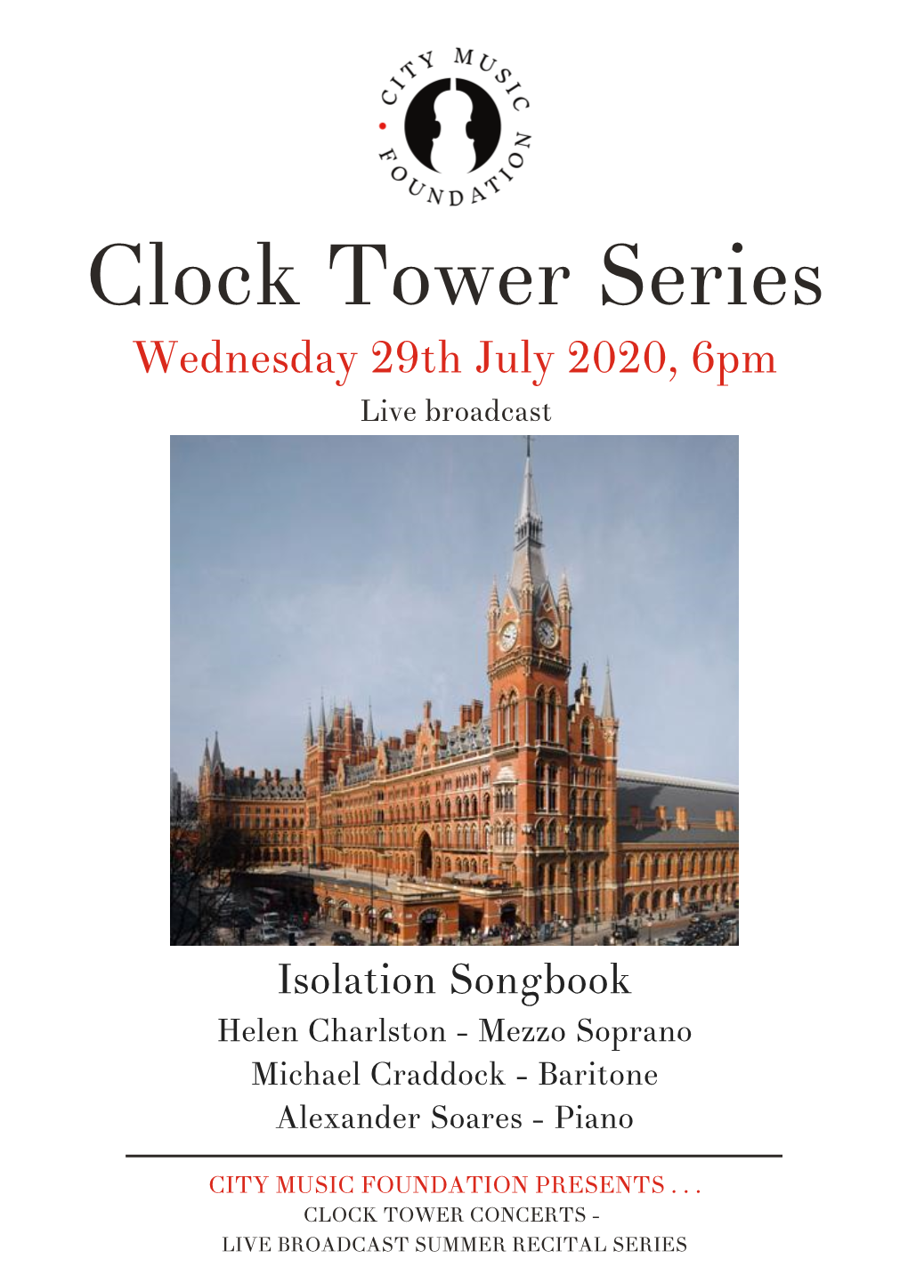 Clock Tower Series Wednesday 29Th July 2020, 6Pm Live Broadcast