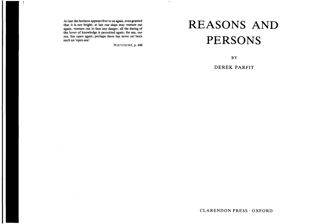 Reasons and Persons