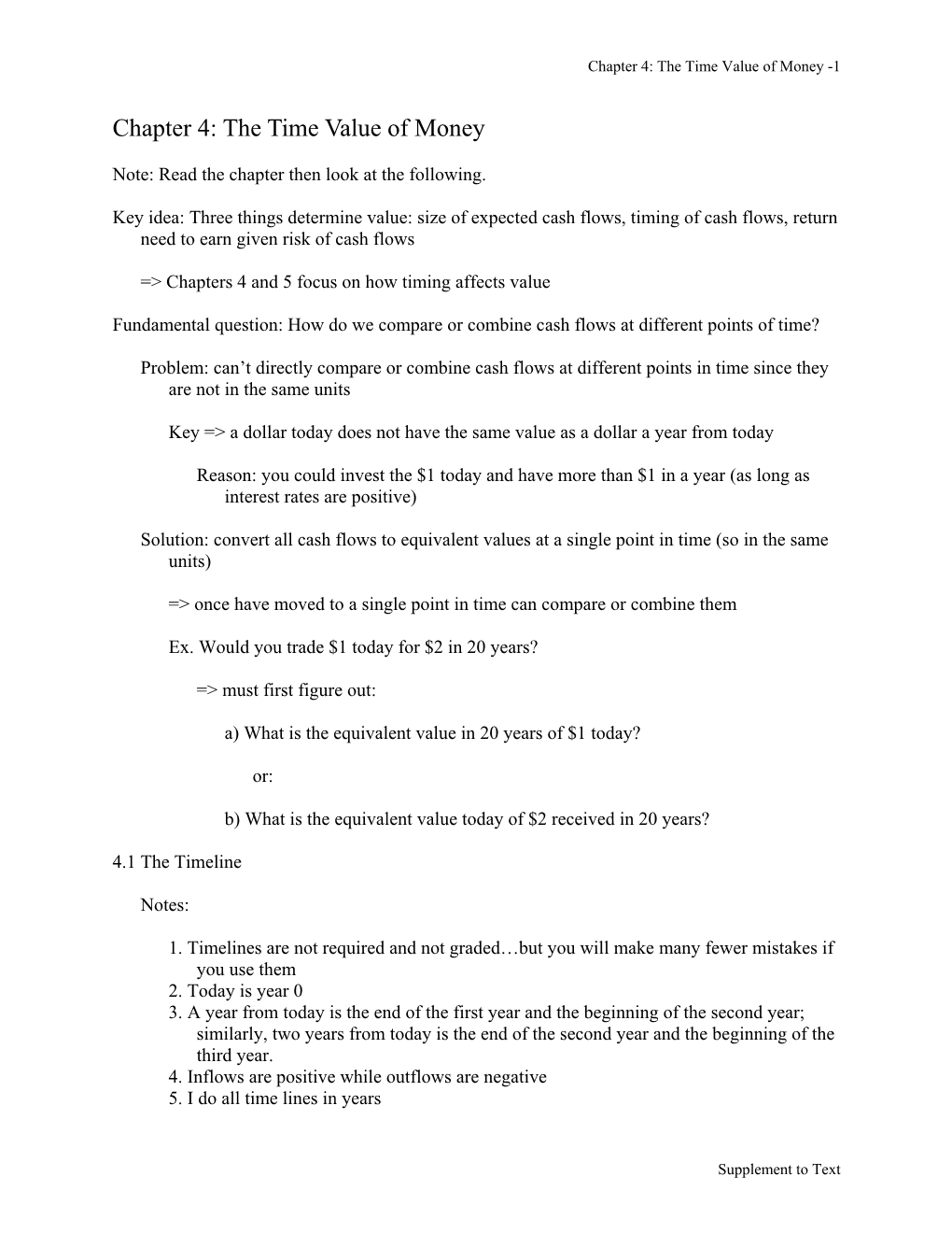 Chapter 4: the Time Value of Money -1