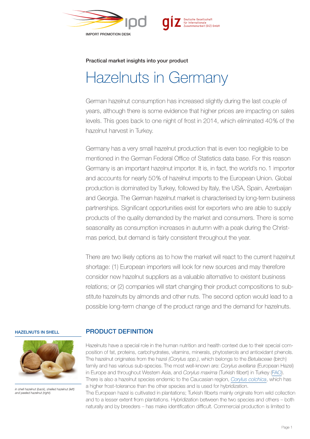 Hazelnuts in Germany