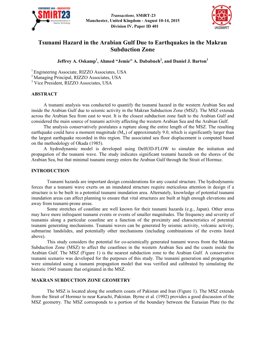 Tsunami Hazard in the Arabian Gulf Due to Earthquakes in the Makran Subduction Zone