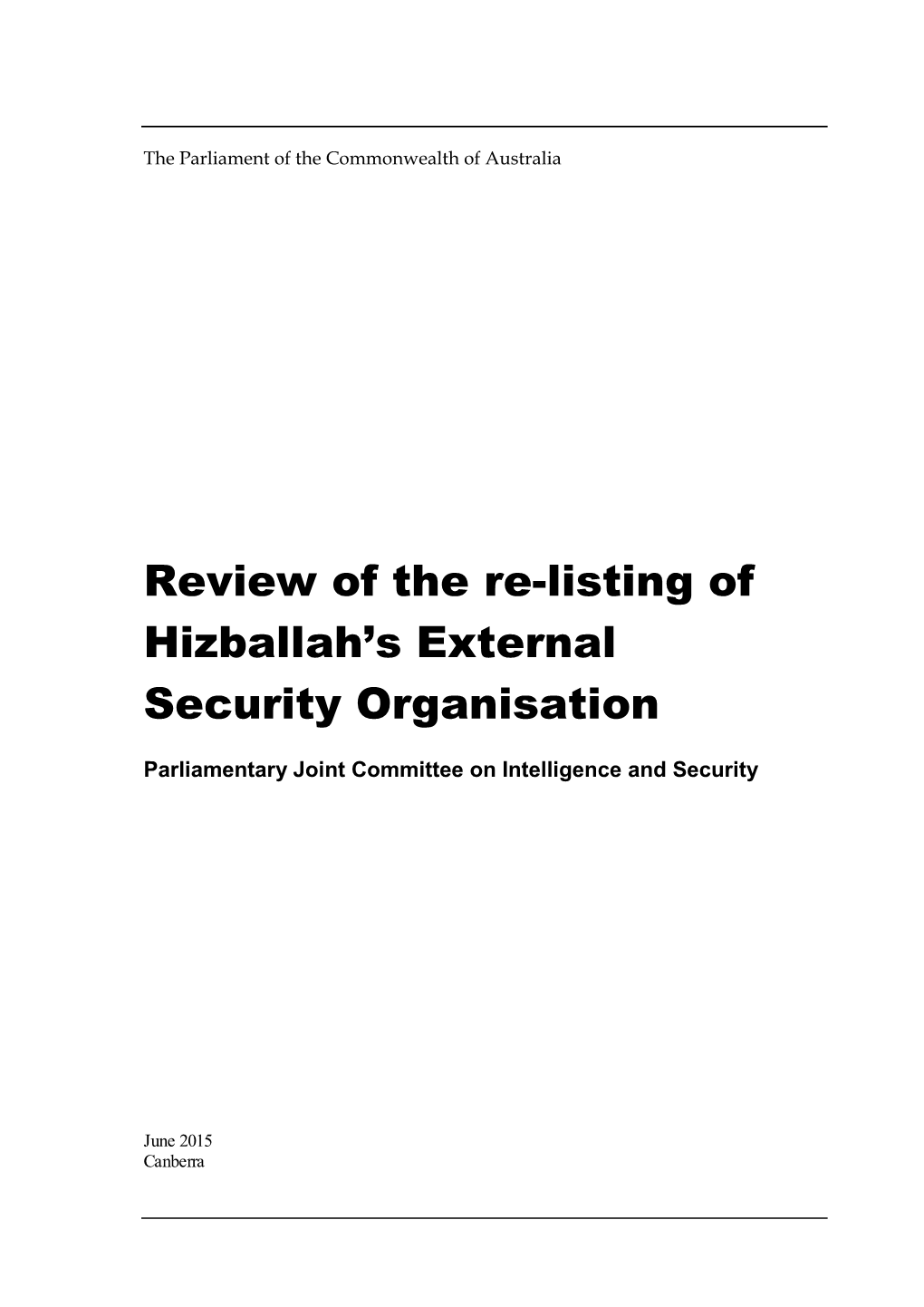 Review of the Re-Listing of Hizballah's External Security Organisation