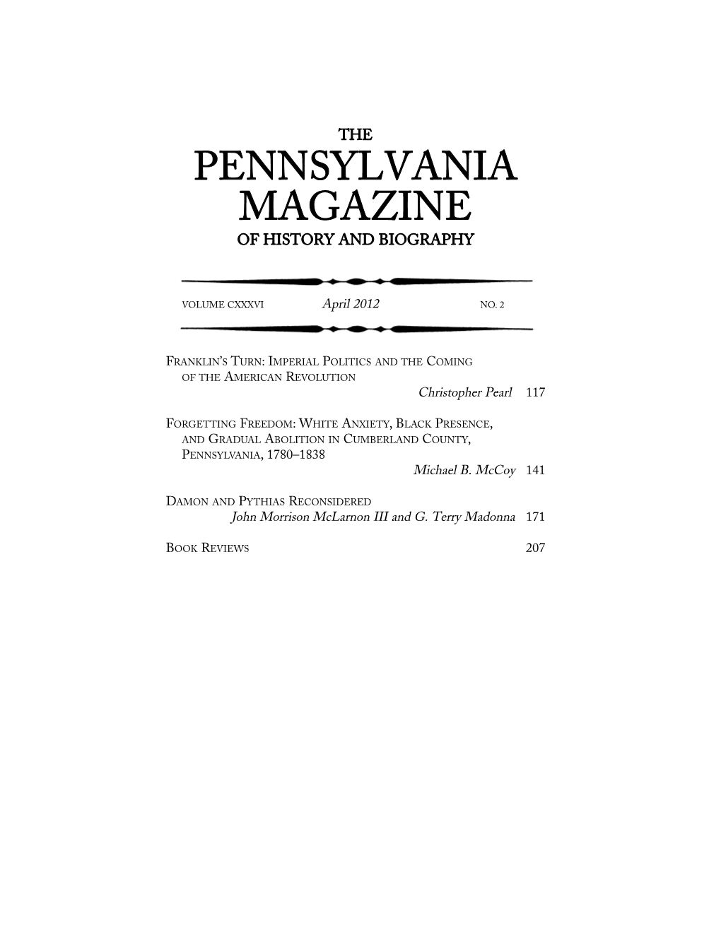 Pennsylvania Magazine of History and Biography 136(2)