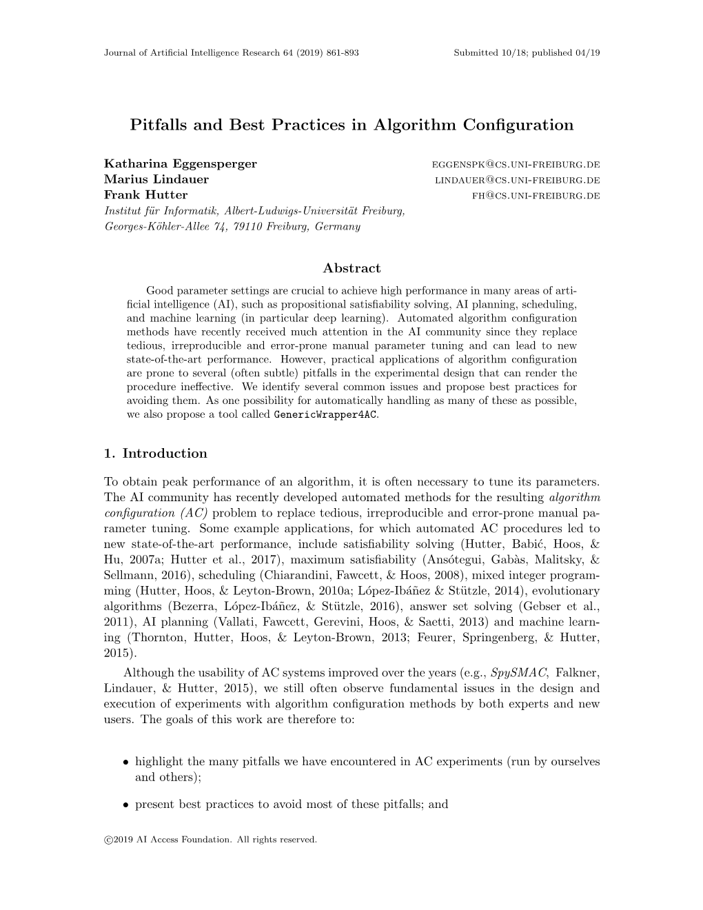 Pitfalls and Best Practices in Algorithm Configuration