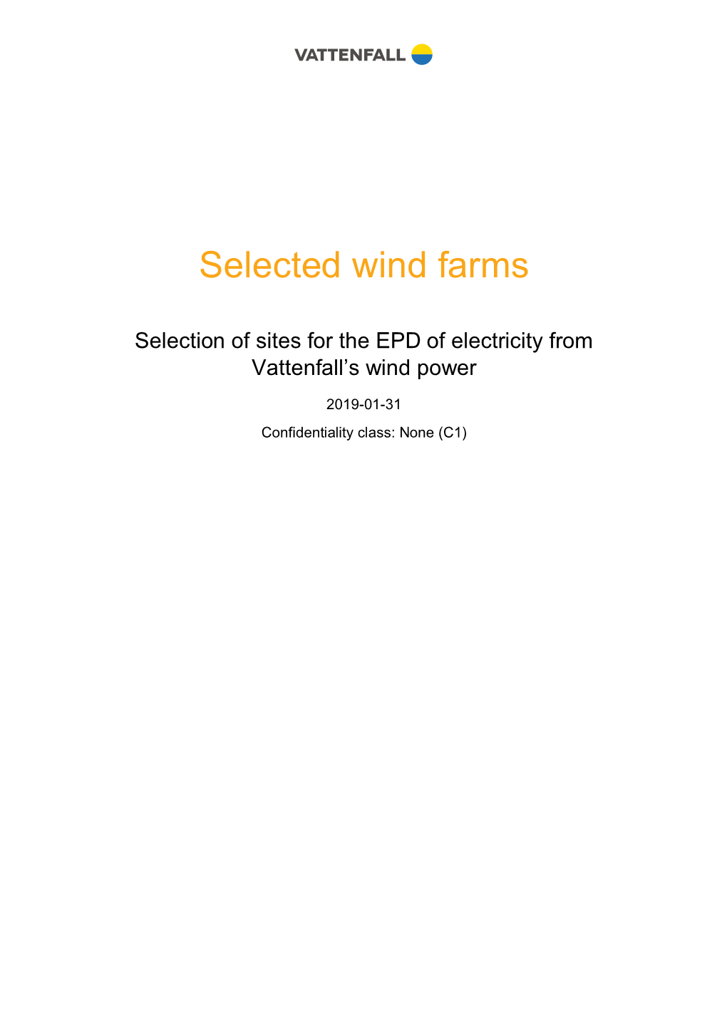 Selected Wind Farms