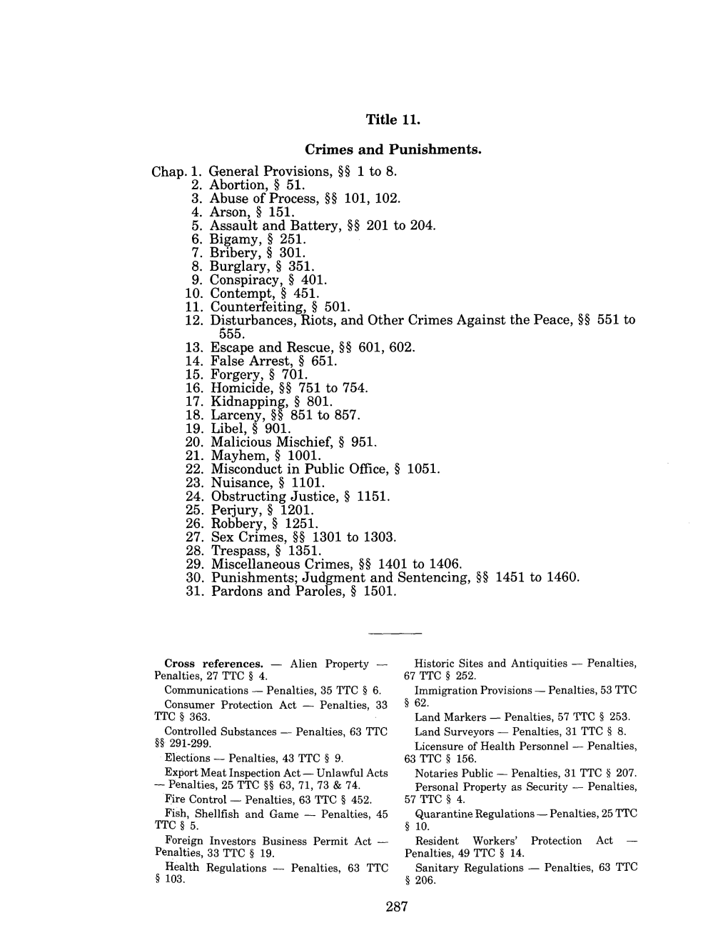 Title 11. Crimes and Punishments