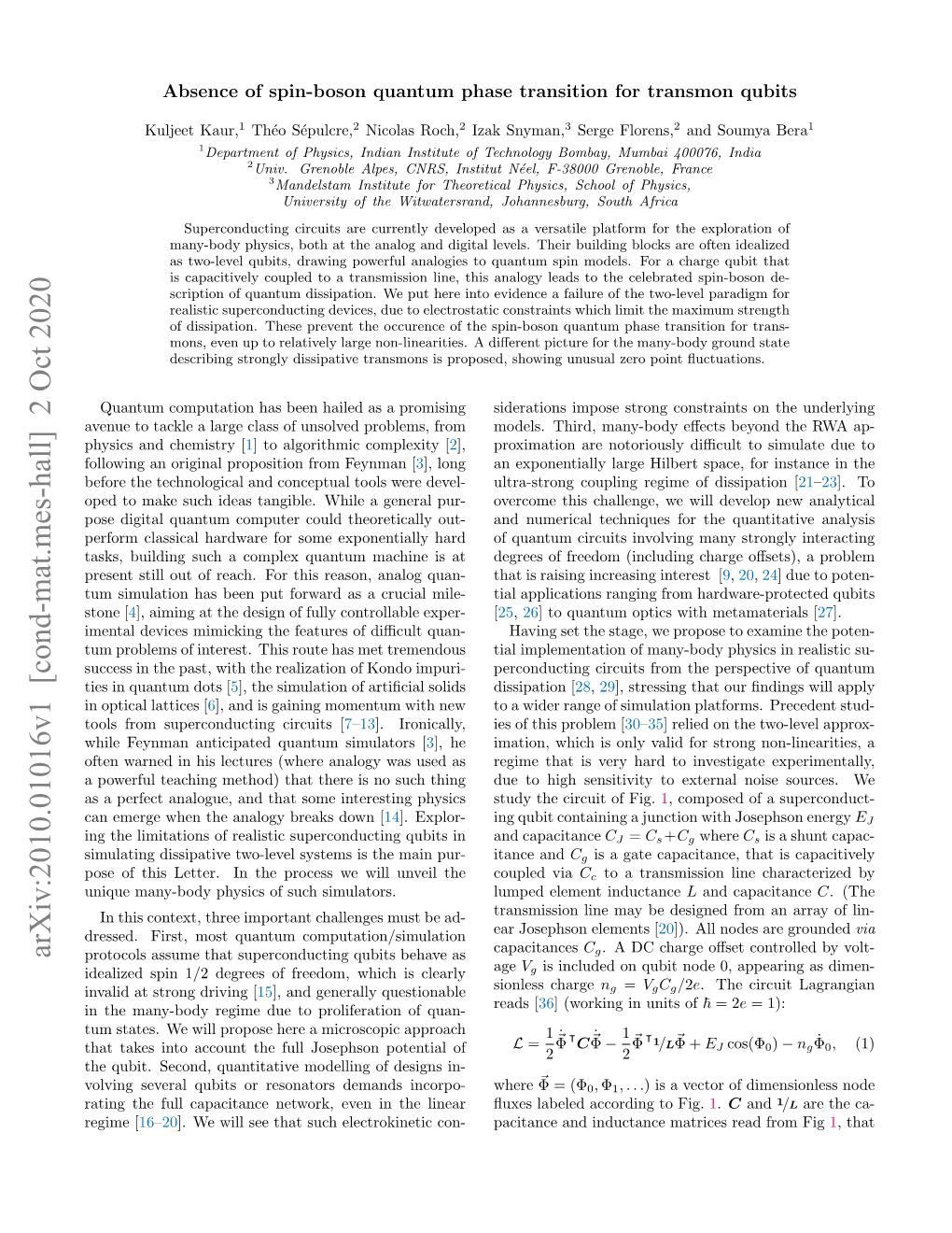 Absence of Spin-Boson Quantum Phase Transition for Transmon Qubits